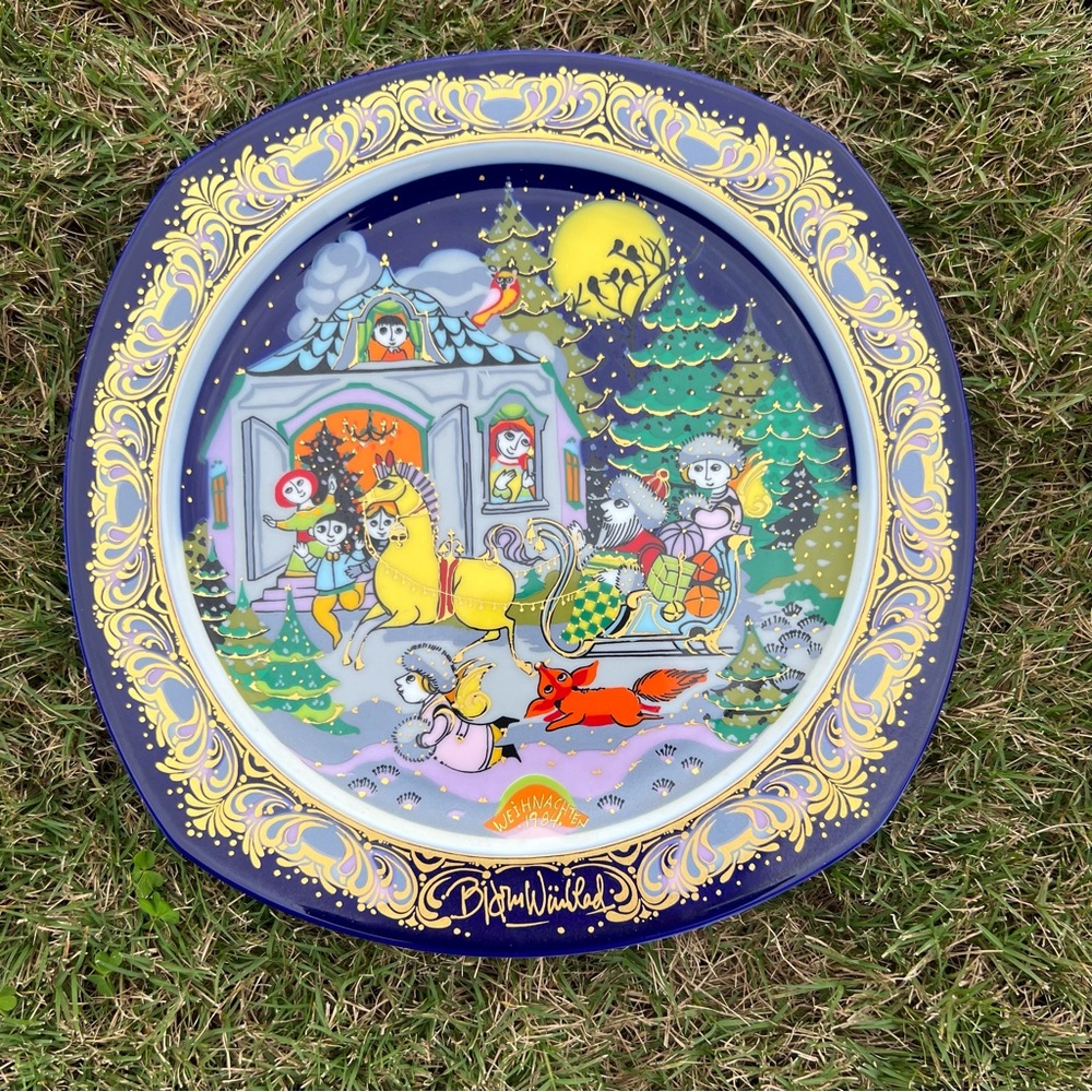 Bjorn Wiinblad Christmas Carols On Porcelain 1984 Plate